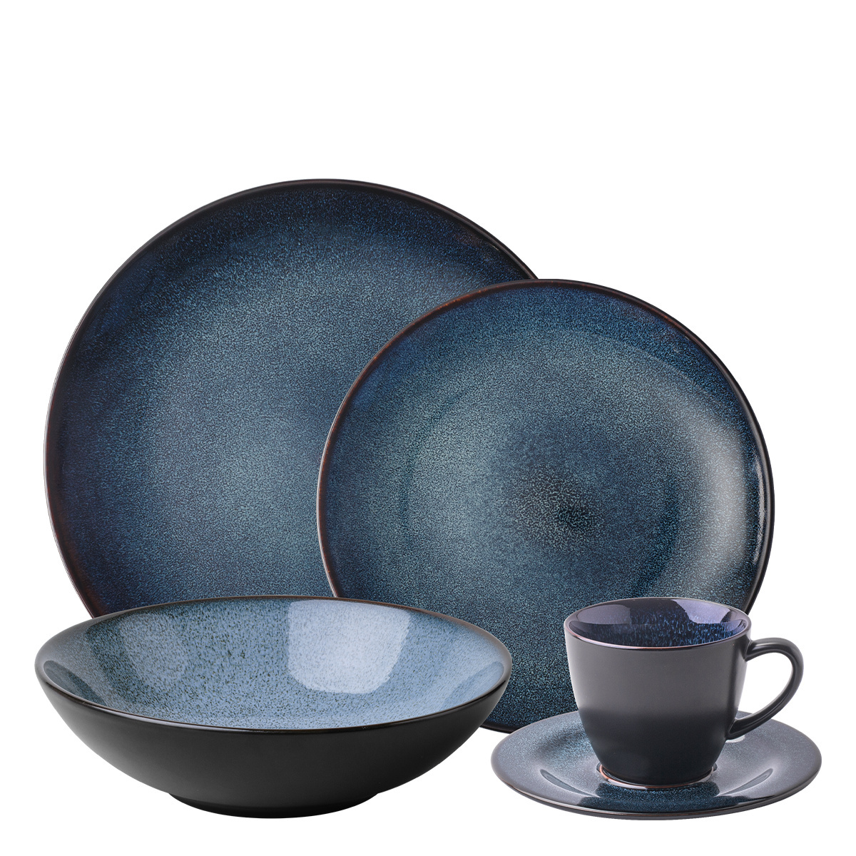 Service en porcelaine 20 pièces - Gaya Atelier Night Sky Lunasol