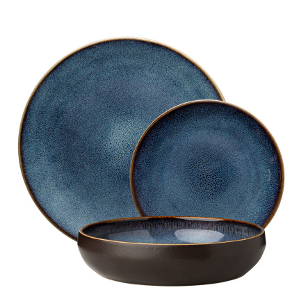 Set d'assiettes en céramique 18 pièces – Gaya Elements Night Terra