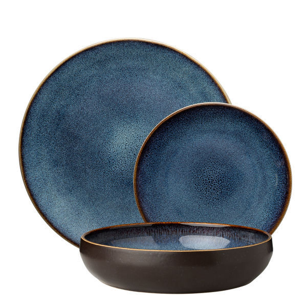 Set d'assiettes en céramique 18 pièces – Gaya Elements Night Terra