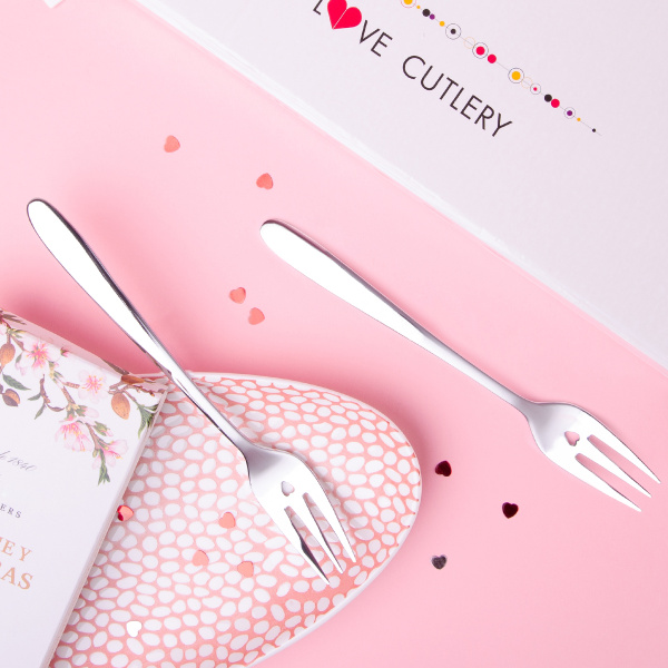 Fourchettes à gâteau avec cœur 6 pièces | Love Cutlery