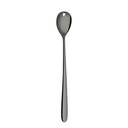 Cuillère à latte avec cœur PVD grise - Love Cutlery