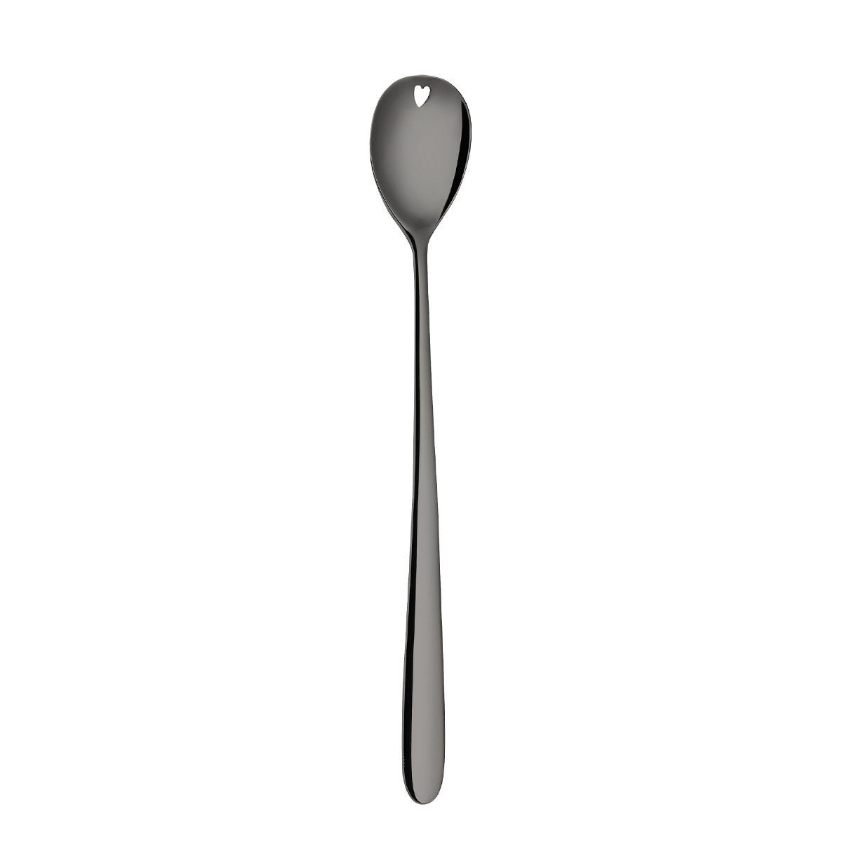Cuillère à latte avec cœur PVD grise - Love Cutlery