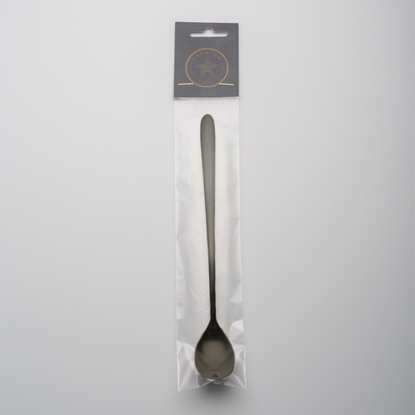 Cuillère à latte avec cœur PVD grise - Love Cutlery