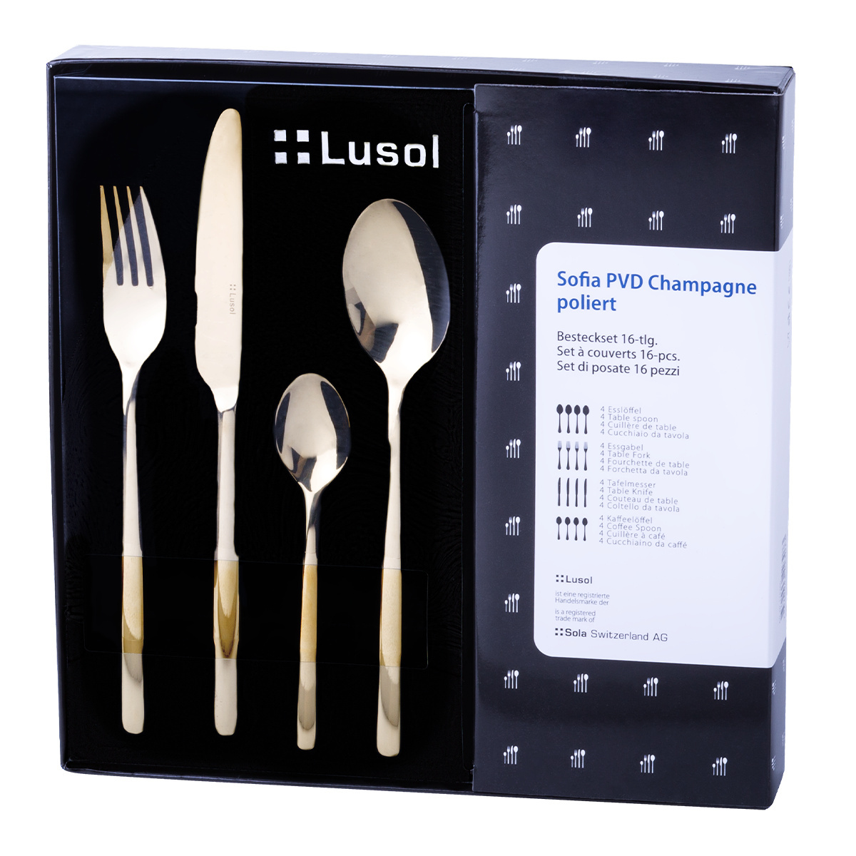 Set de couverts de 16 pcs – Sofia PVD Champagne