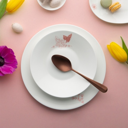 Assiette creuse Butterfly 22 cm | Premium Platinum Easter