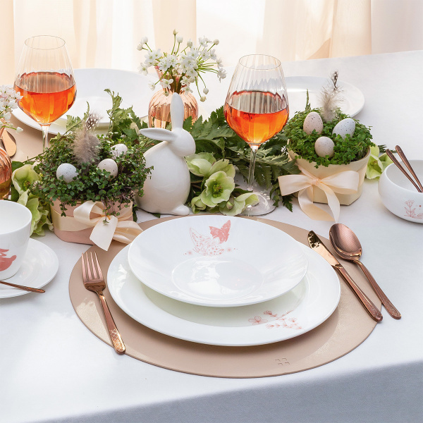 Assiette creuse Butterfly 22 cm | Premium Platinum Easter