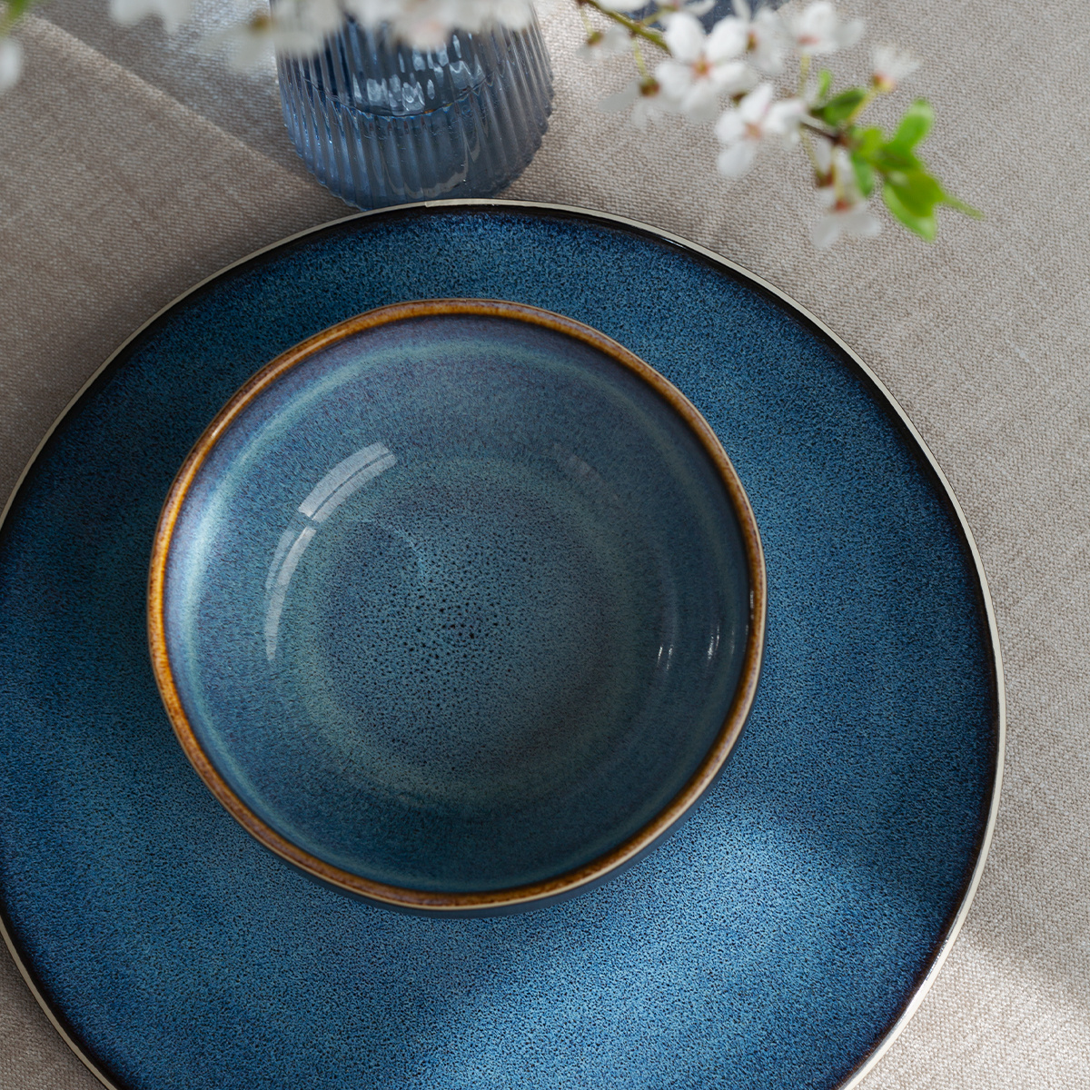 Assiette plate Coupe 28 cm - Gaya Elements Night Terra
