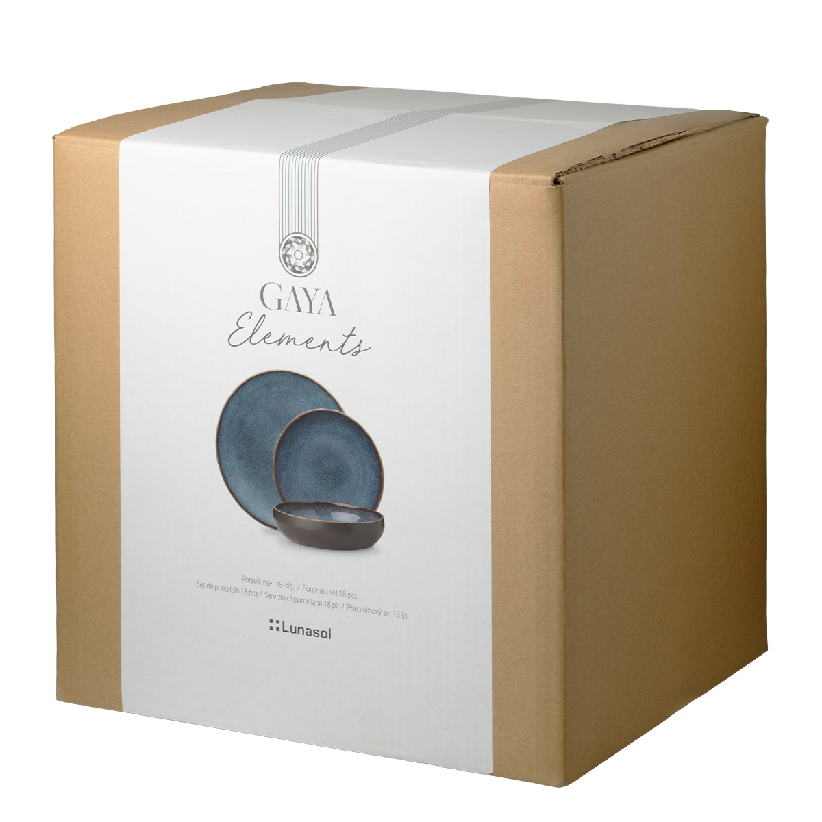 Set d'assiettes en céramique 18 pièces – Gaya Elements Night Terra
