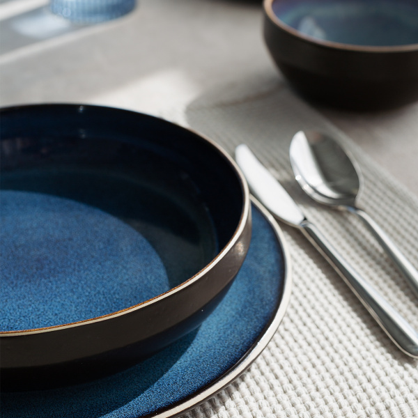 Assiette creuse U-Coupe 22 cm - Gaya Elements Night Terra