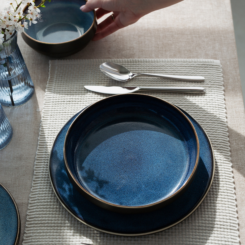 Set d'assiettes en céramique 18 pièces – Gaya Elements Night Terra