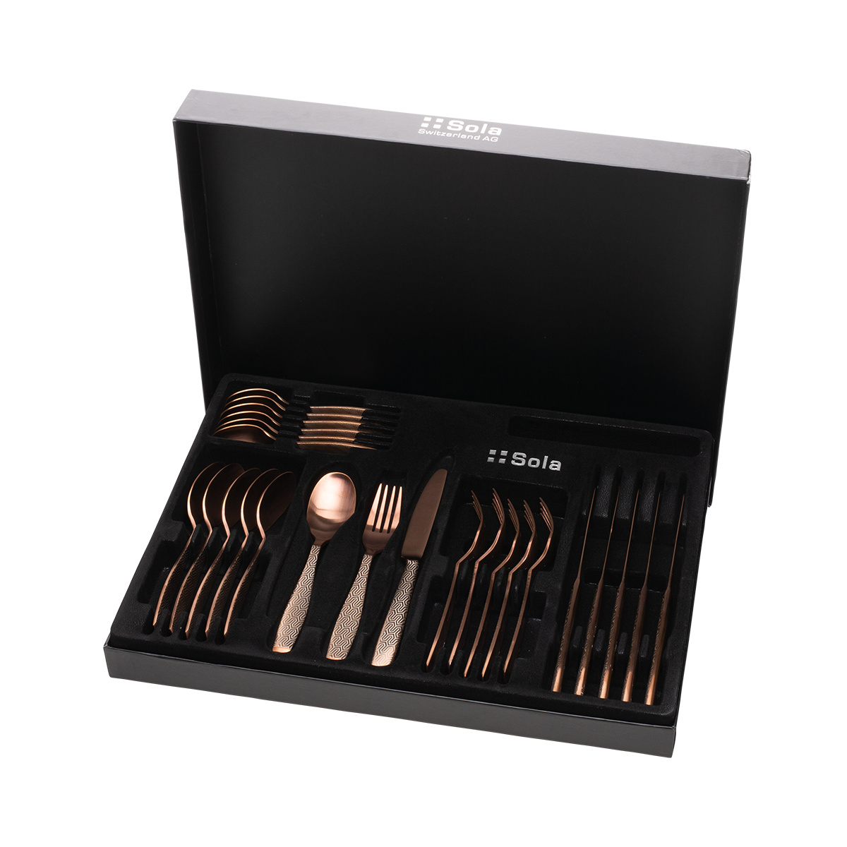 Set de couverts 24 pcs – Gaya PVD cuivre mat