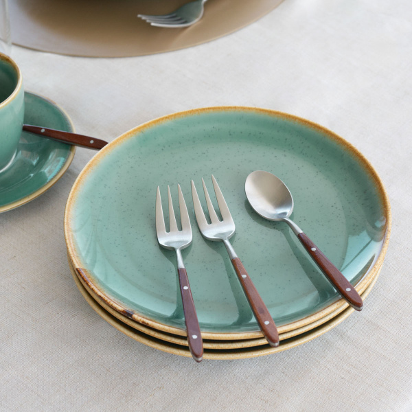 Assiette plate Sand turquoise 23 cm – Gaya