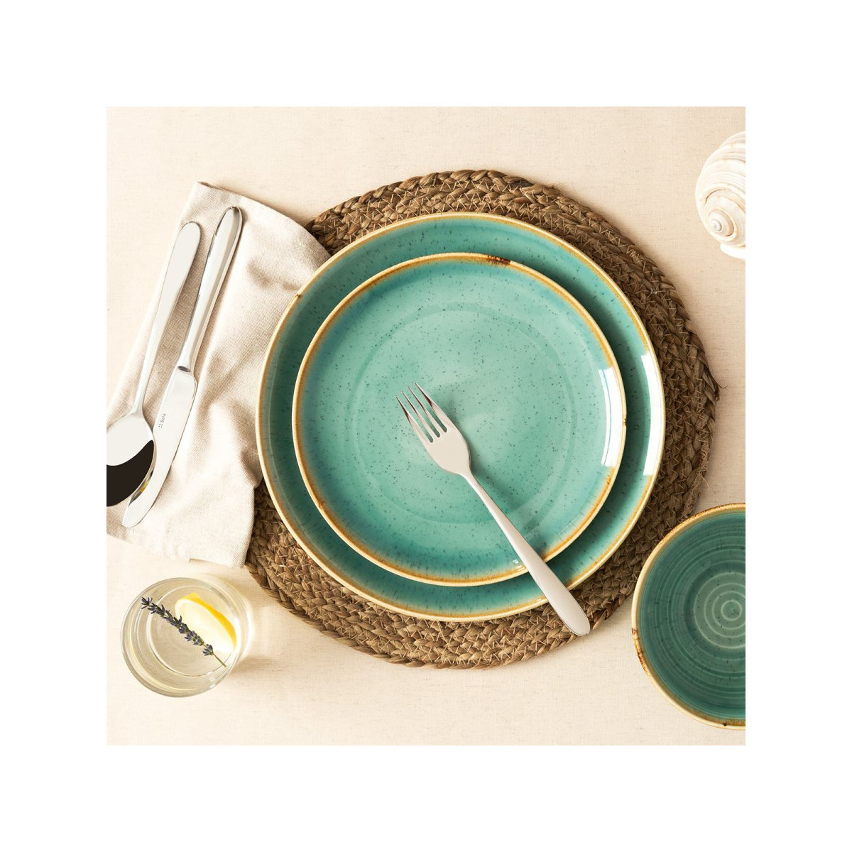 Service en porcelaine 30 pièces – Sand turquoise – Gaya