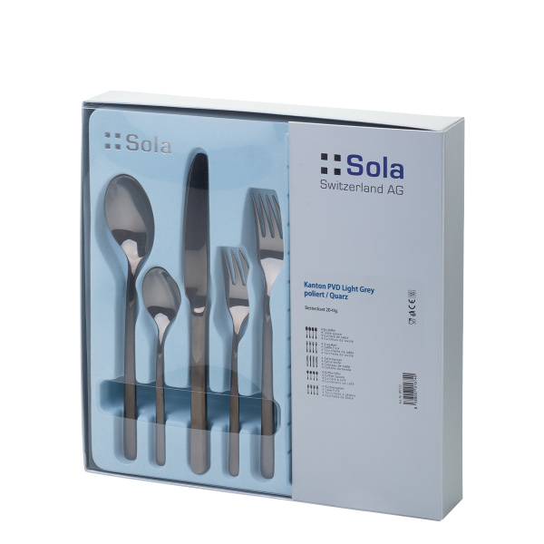 Ménagère 20 pièces Kanton PVD gris clair | Sola