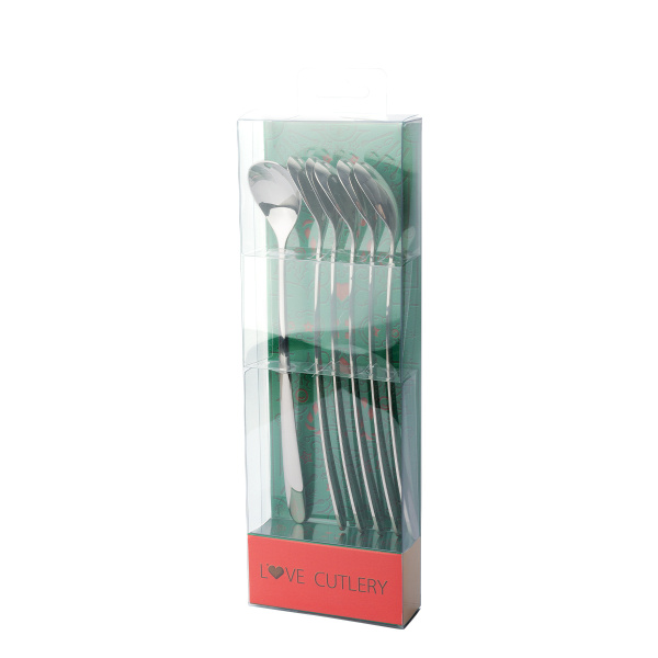 Cuillères à latte avec cœur set 6 pièces, emballage de Noël - Love Cutlery