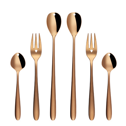 Coffret cadeau avec cœur 6 pièces or rose — Love Cutlery