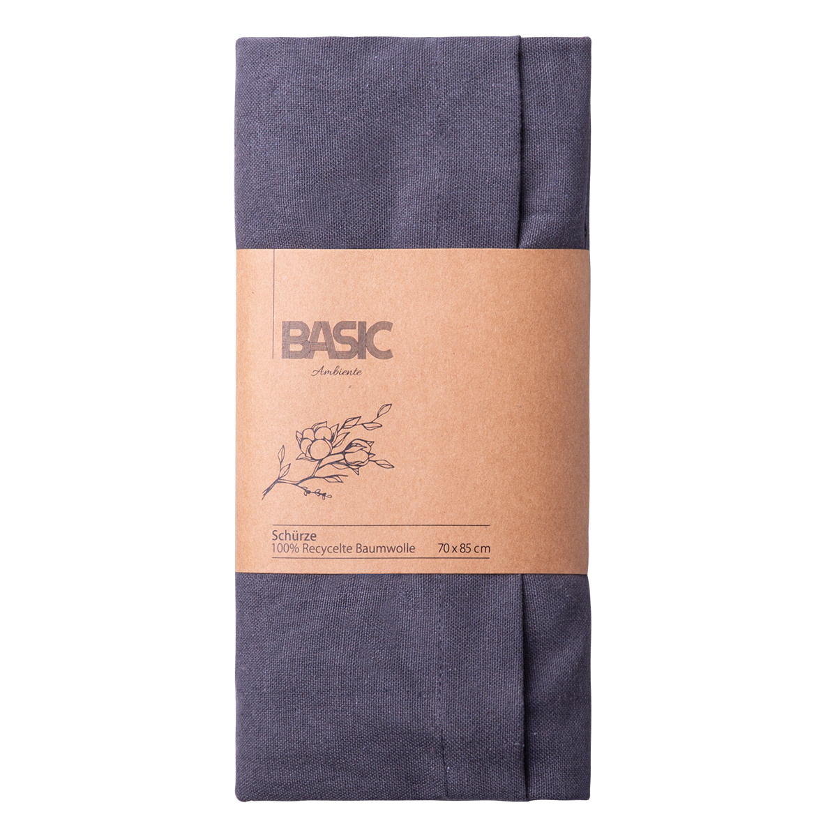 Tablier en coton gris acier 70 x 85 cm – Basic Ambiente