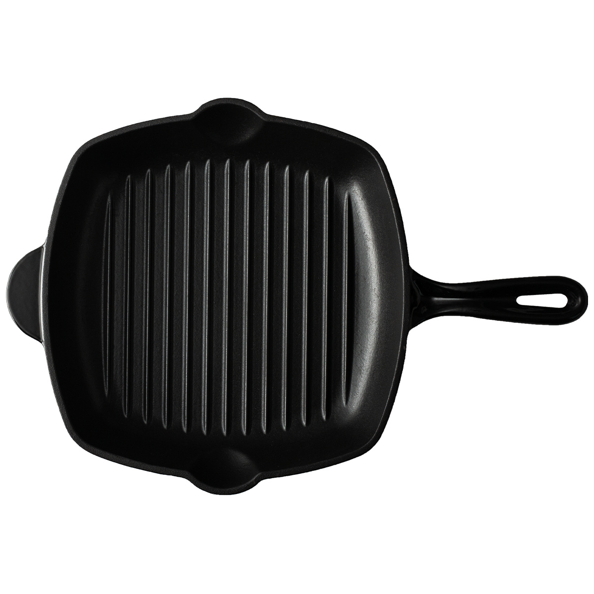 Poêle à griller en fonte émaillée noire, 27 x 27 cm - Jupiter Lunasol