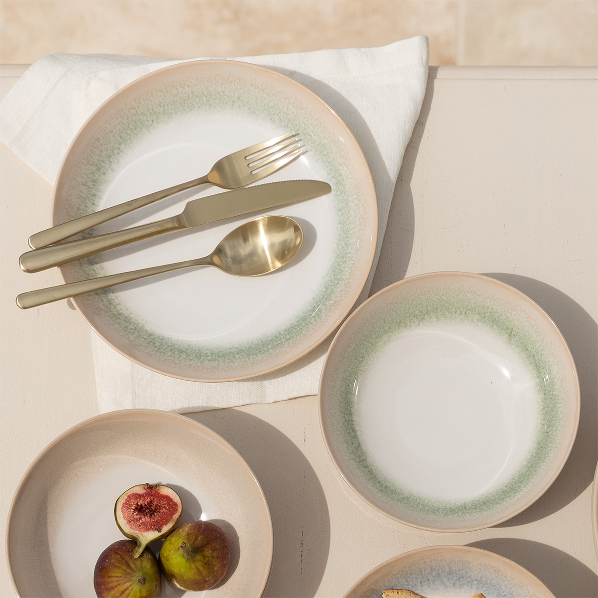 Set d'assiettes creuses 4 pcs | Vulcano Sand la mar