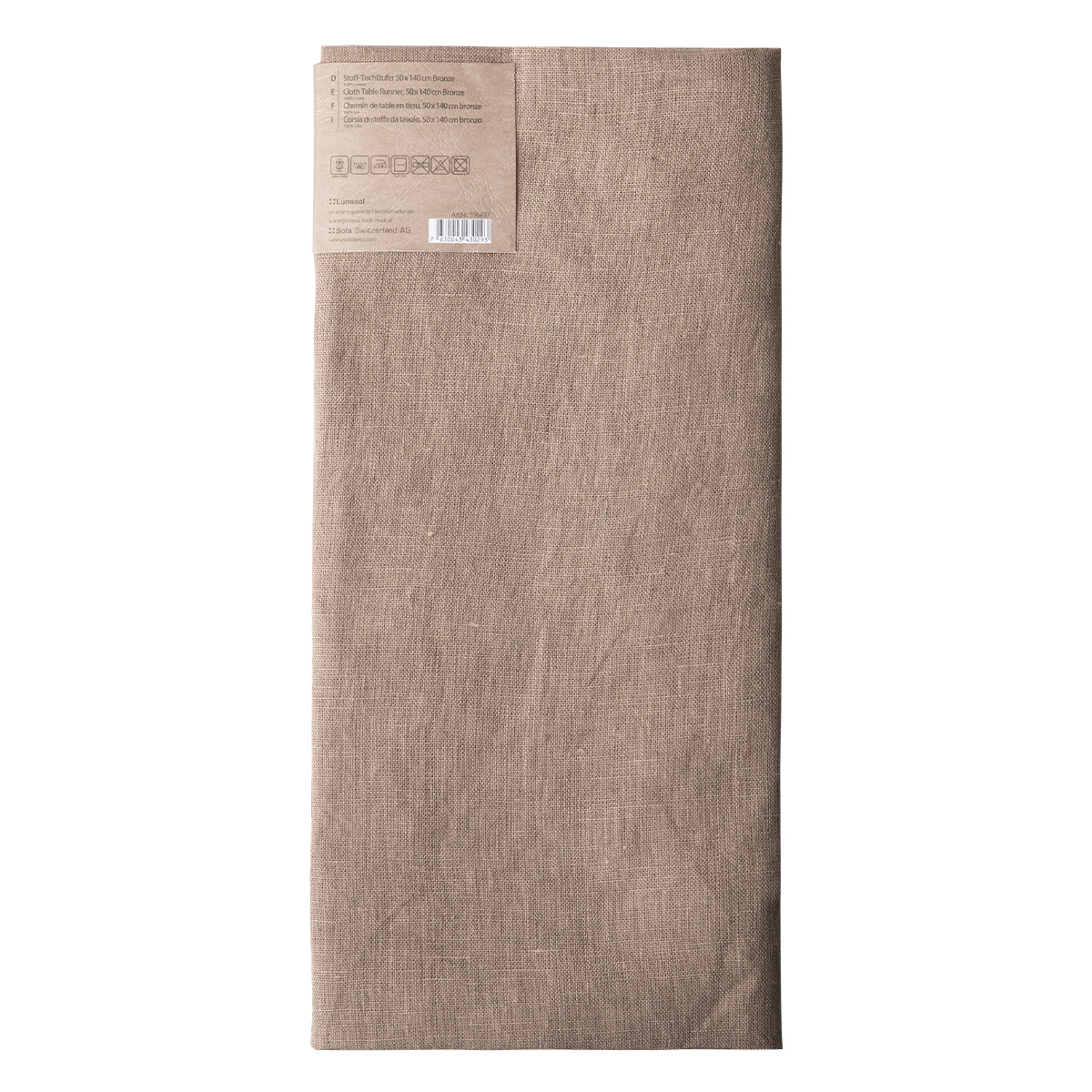 Chemin de table en lin bronze 50 x 140 cm - Gaya Ambiente