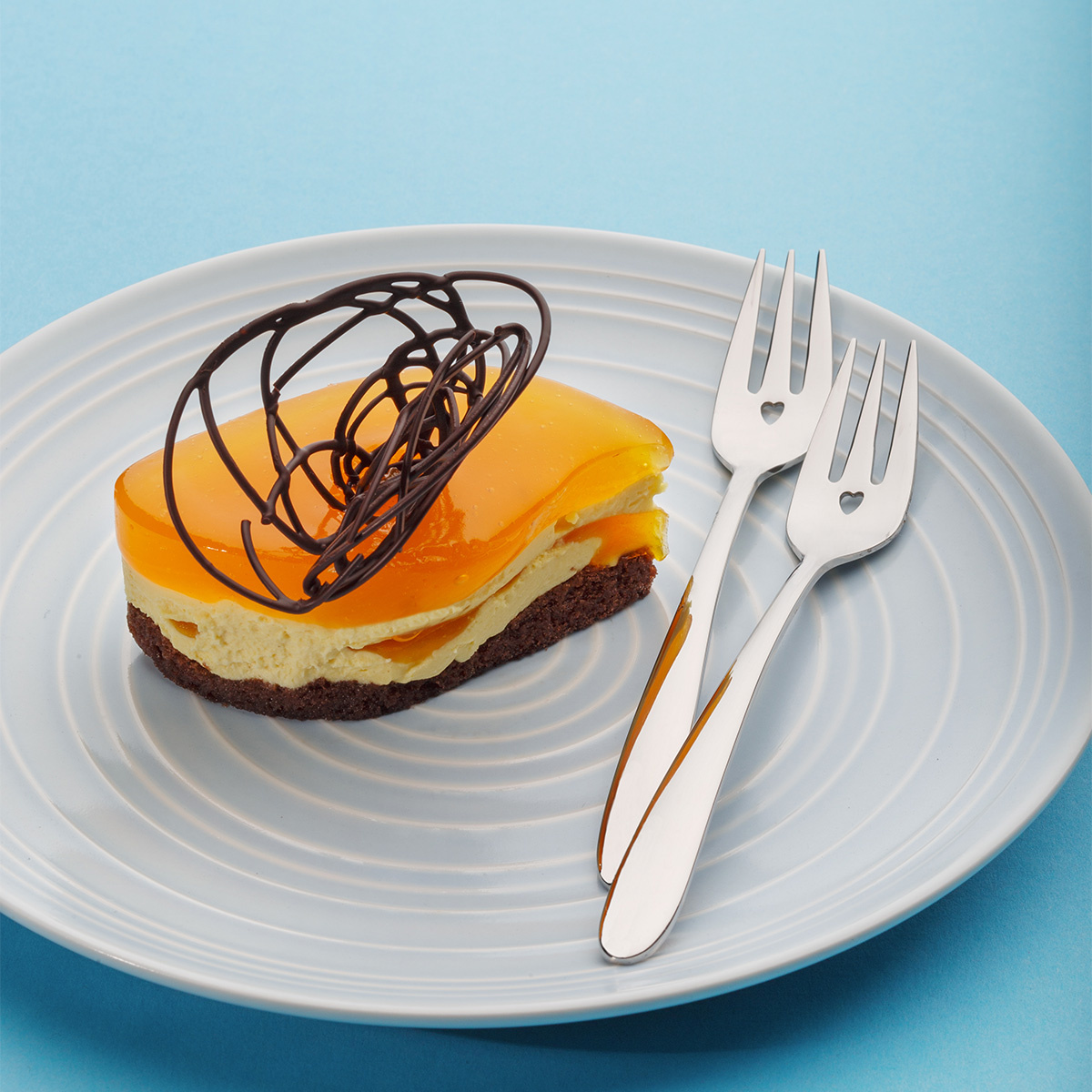 Fourchettes à gâteau avec cœur 6 pièces | Love Cutlery