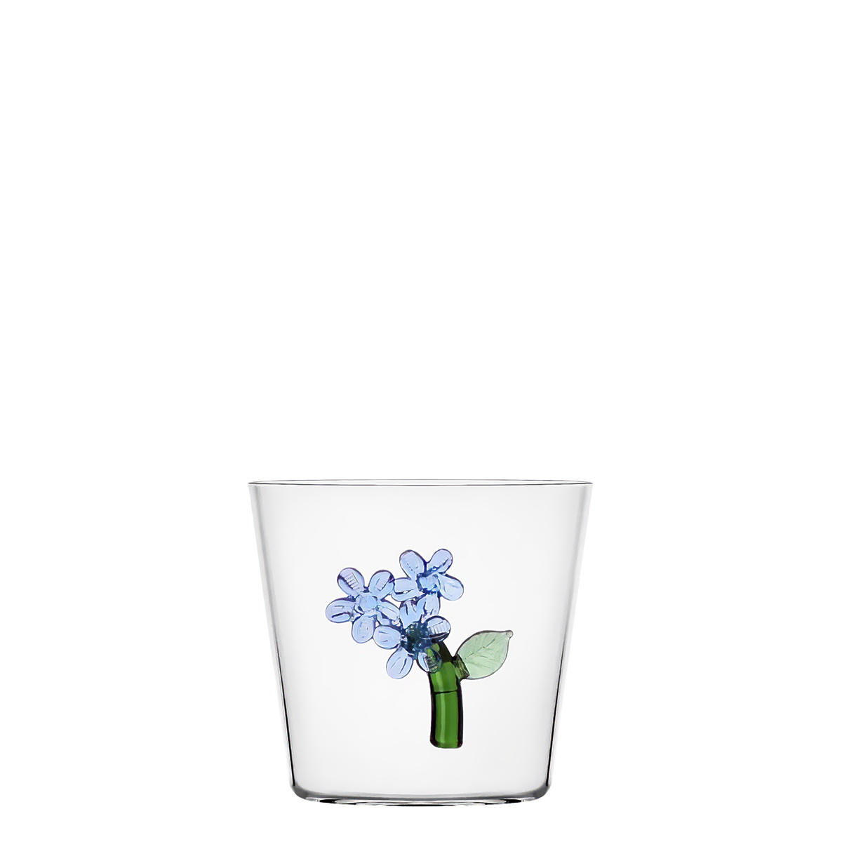 Verre motif floral bleu clair 350 ml | Ichendorf