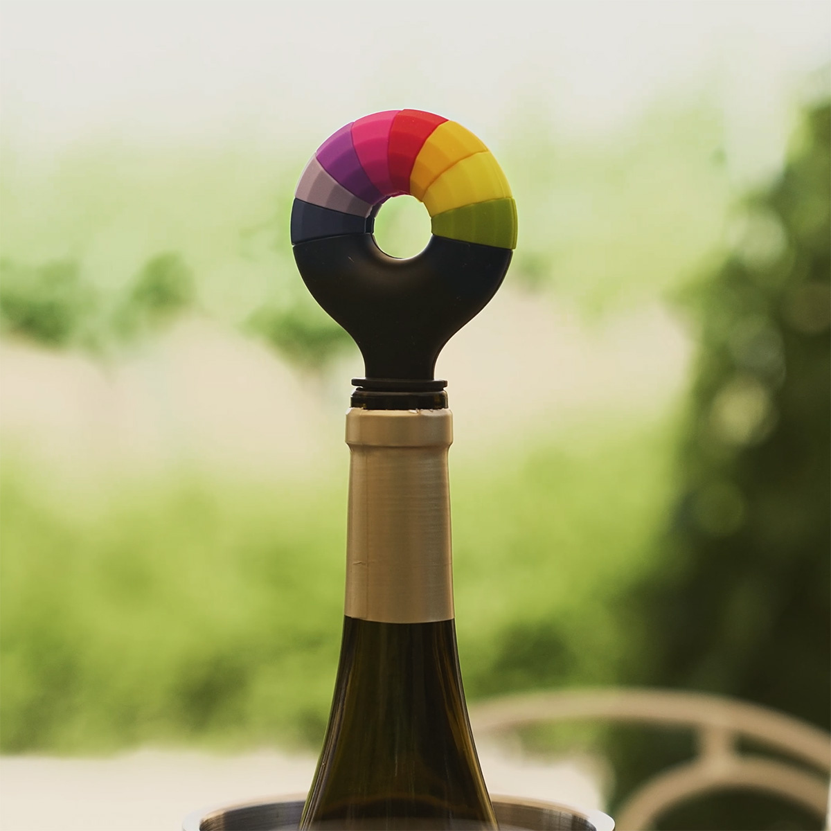 Bouchon à vin et 8 marqueurs de verres | Lunasol