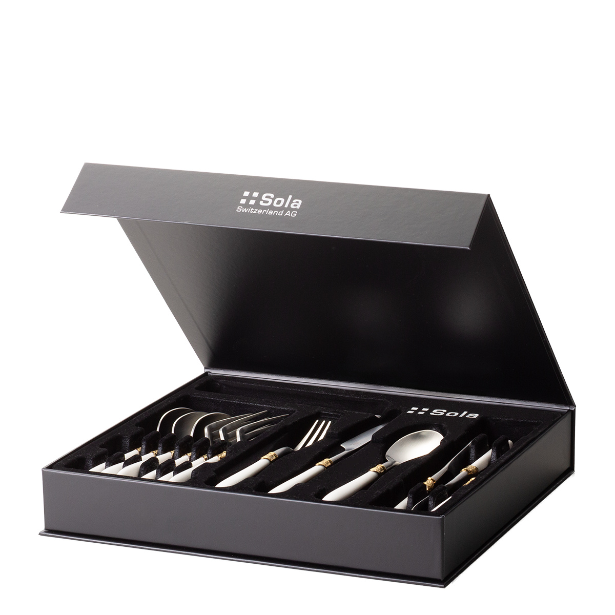 Set de couverts 16 pcs – GAYA Exeter manche blanc