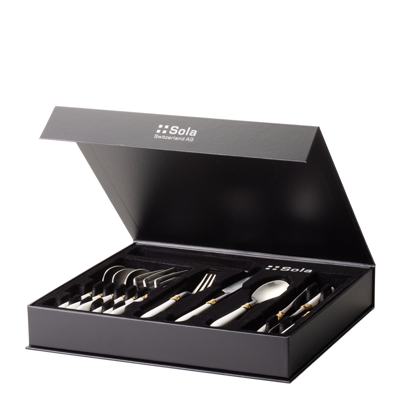 Set de couverts 16 pcs – GAYA Exeter manche blanc