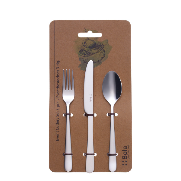 Set de couverts pour événement 3 pcs – Basic Alpha