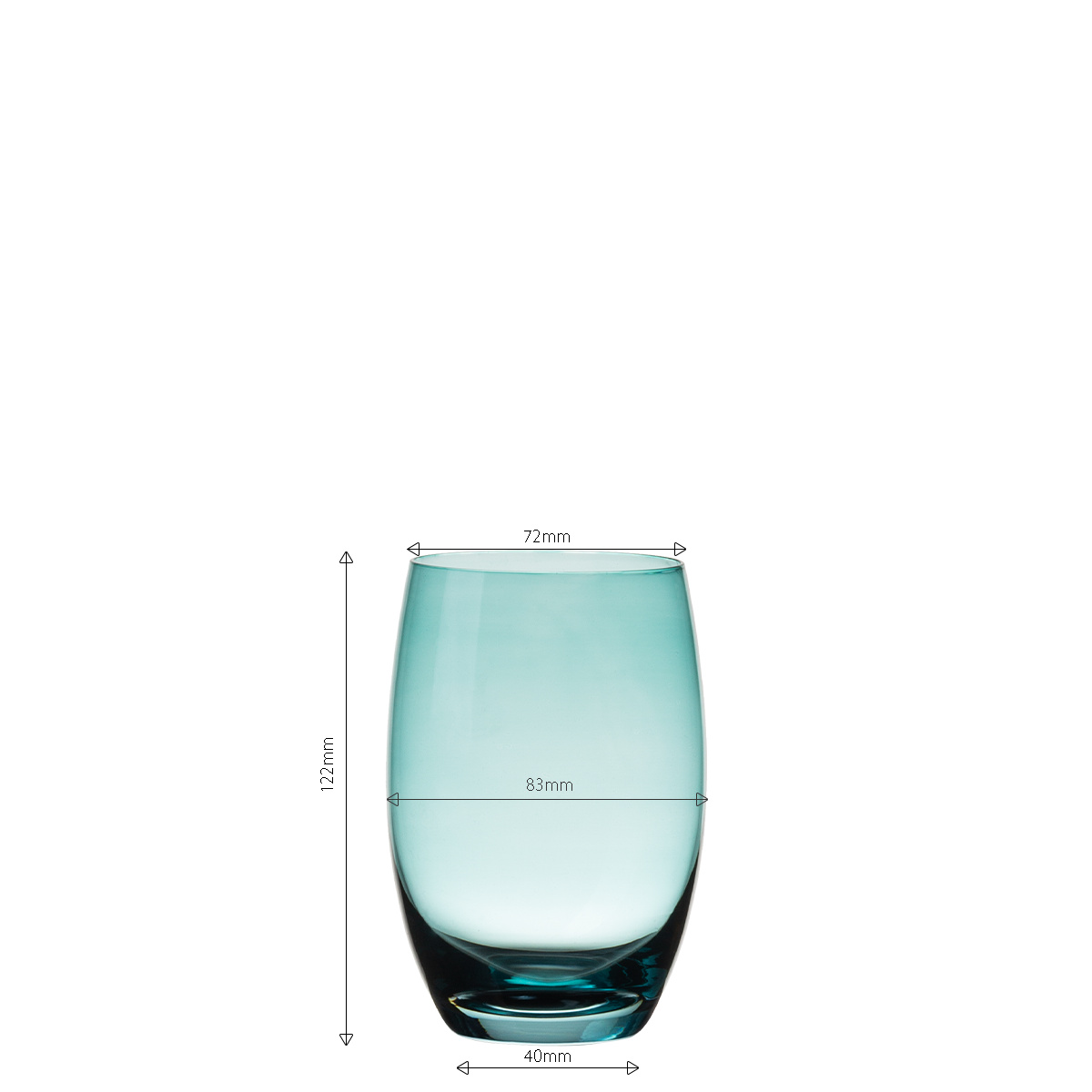 Verres Tumbler turquoise 460 ml 6 pcs - Optima Glas Lunasol