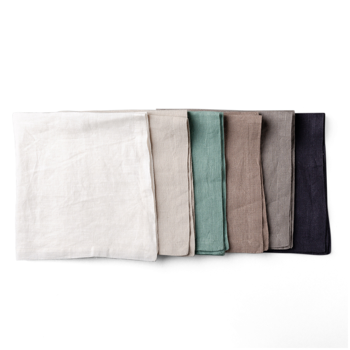 Serviettes en lin vert marin 50 x 50 cm 2 pcs - Gaya Ambiente