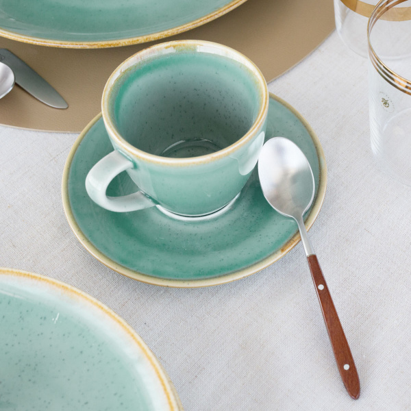 Service en porcelaine 30 pièces – Sand turquoise – Gaya
