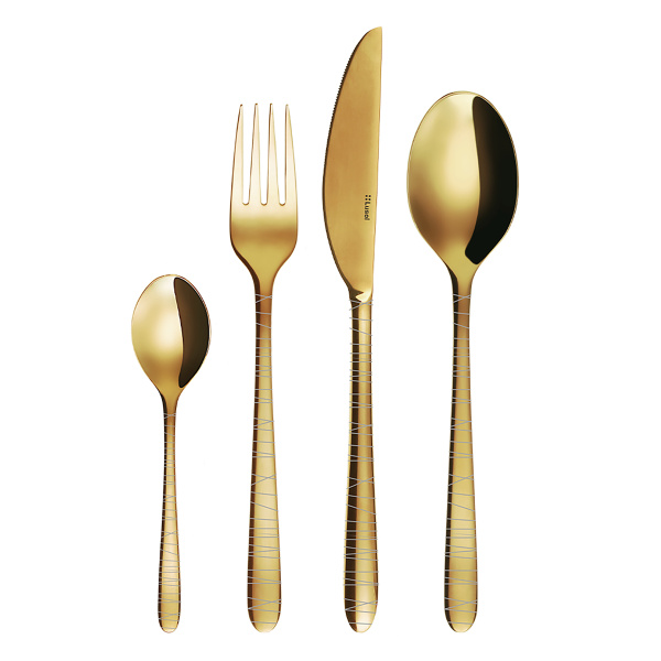 Set de couverts 24 pcs – Montreal PVD doré – Lines