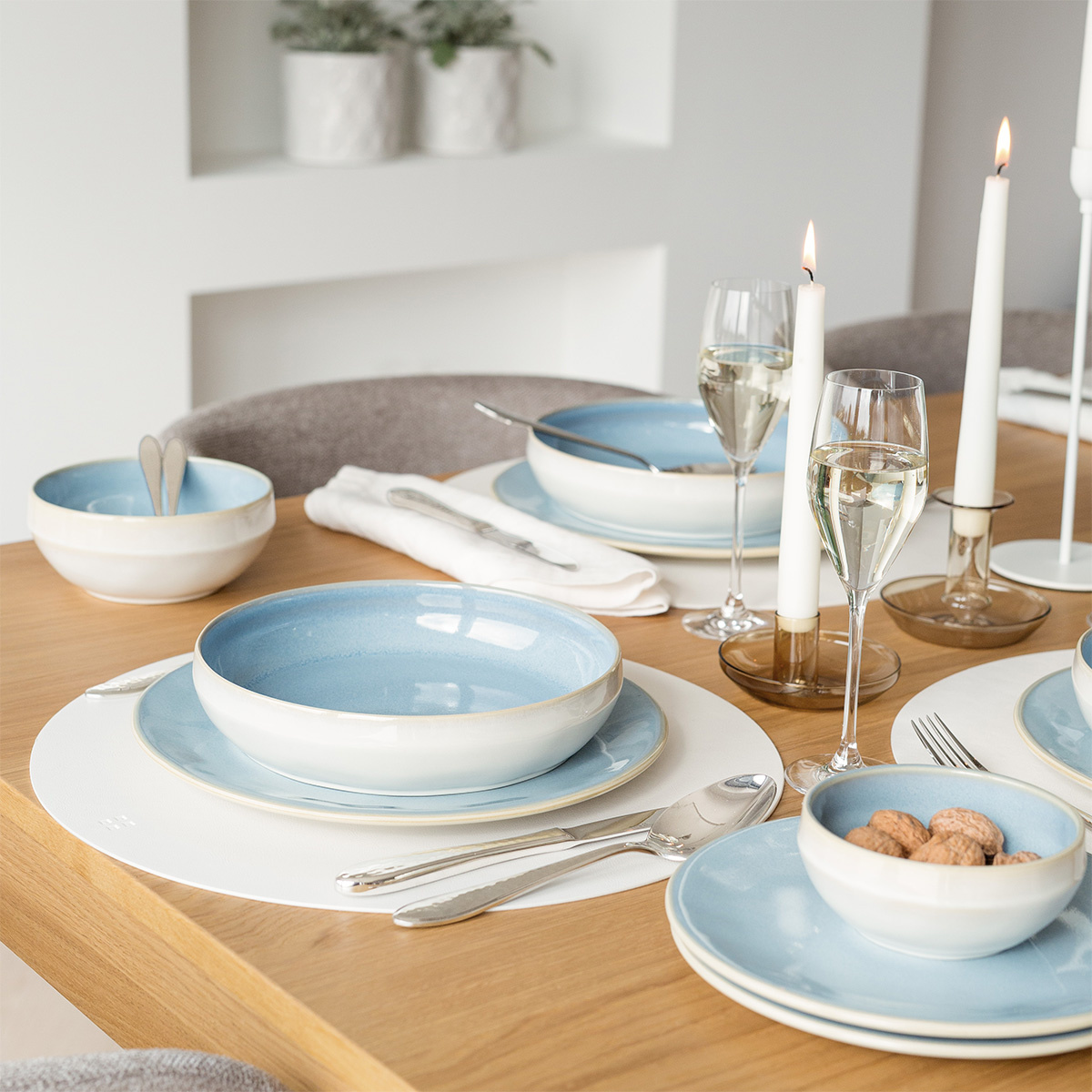 Assiette plate Coupe 22 cm - Gaya Elements Glacial Ice North