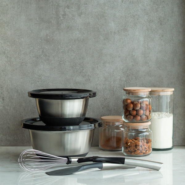 Set de bols mélangeurs avec couvercle 4 pcs – Basic Kitchen