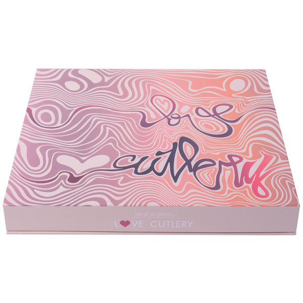 Coffret cadeau avec cœur 6 pièces or rose — Love Cutlery