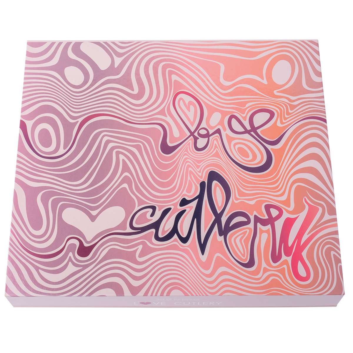 Coffret cadeau avec cœur 6 pièces or rose — Love Cutlery