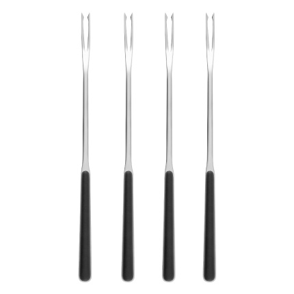 Fourchettes à fondue viande 4 pcs noires | Gallery Sola