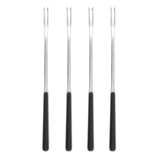 Fourchettes à fondue viande 4 pcs noires | Gallery Sola