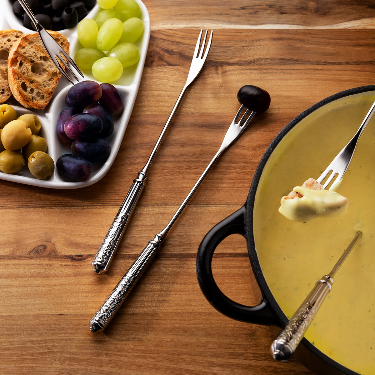 Set de 6 fourchettes à fondue au fromage | San Remo