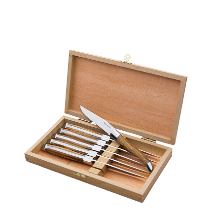 Couteaux à steak en coffret bois set 6 pièces - Basic