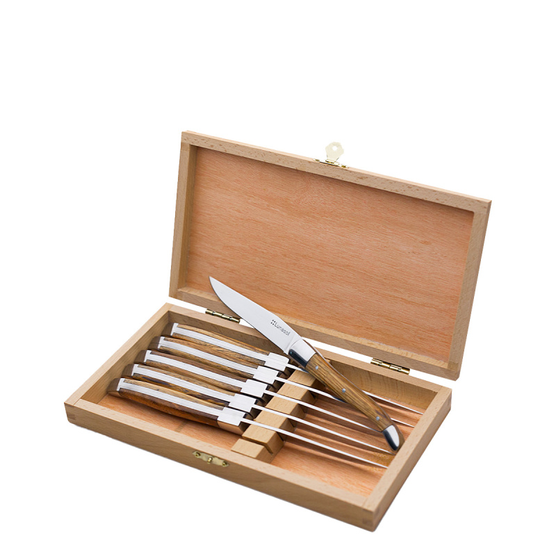 Couteaux à steak en coffret bois set 6 pièces - Basic