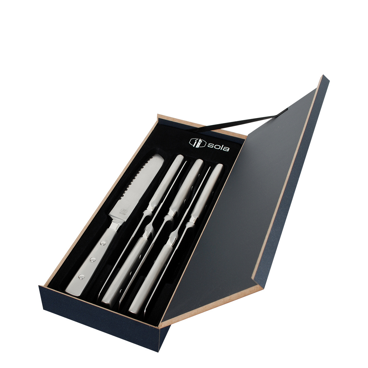 Set de couteaux à steak 6 pcs dans boîte en bois – Bistro II CNS mat