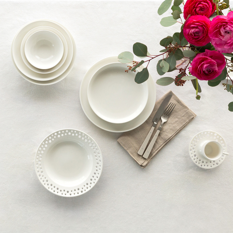 Assiette plate Coupe blanche 25 cm – Flow