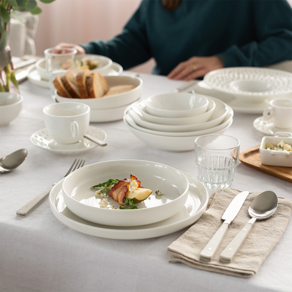 Assiette plate Coupe blanche 25 cm – Flow