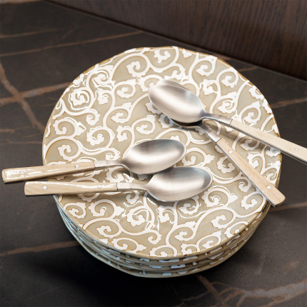 Assiette plate Wavy 20,5 cm | Levante Pearl
