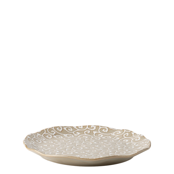 Assiette plate Wavy 25 cm | Levante Pearl