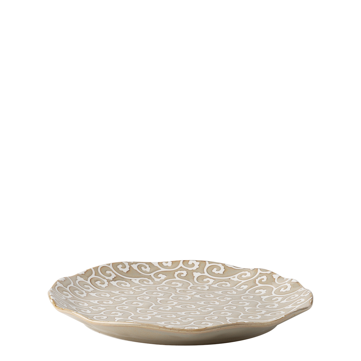 Assiette plate Wavy 25 cm | Levante Pearl