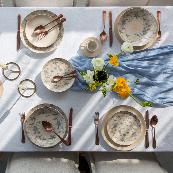 Set de 12 assiettes — Elements Vulcano Sand Eden